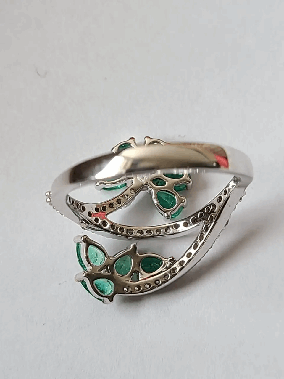 Set in 18K Gold, 1.13 Carats, Natural Zambian Emerald & Diamonds Cocktail Ring
