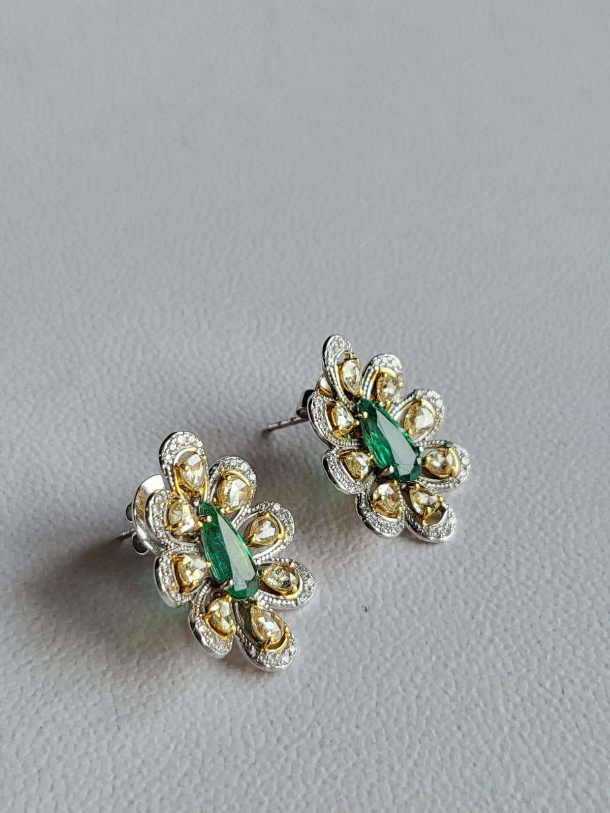 emerald diamond earrings