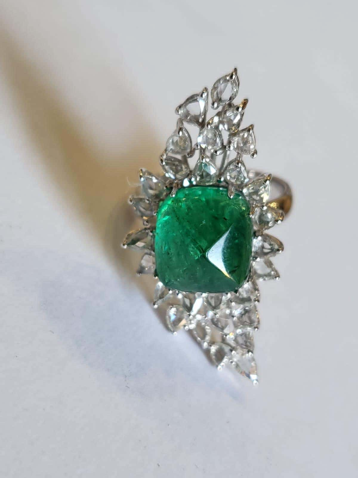 Diamond emerald ring for engagement 