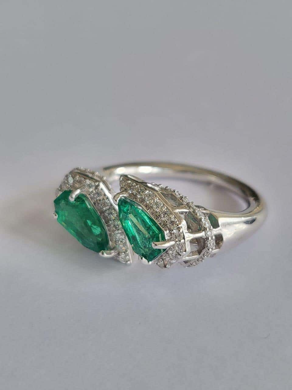 Emerald & Diamonds Engagement Ring