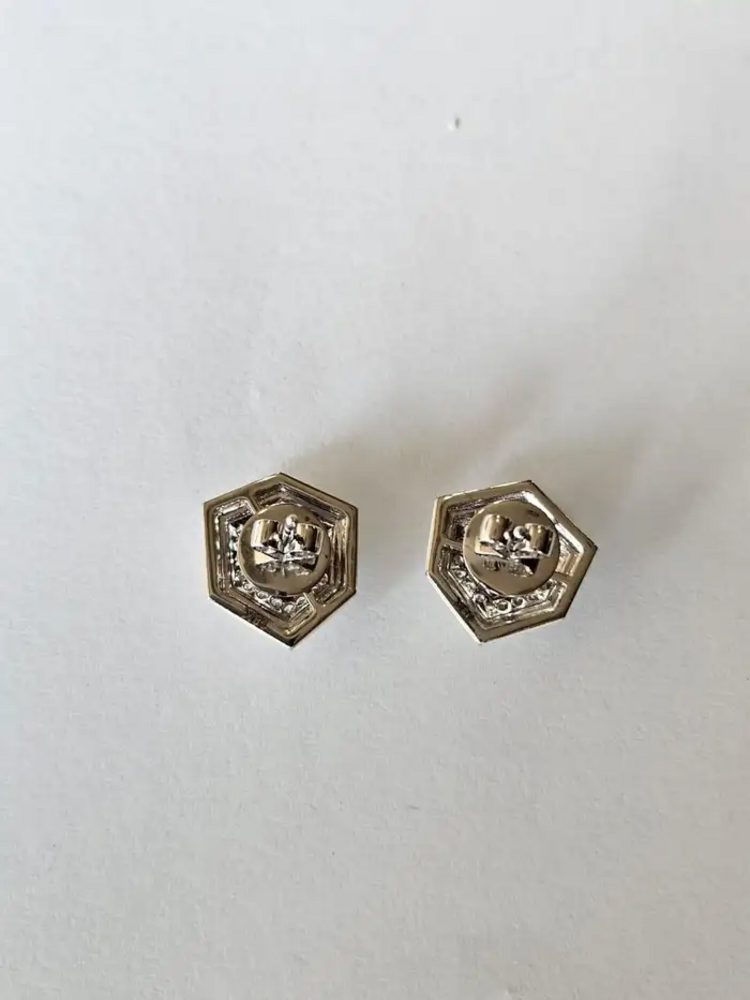 18k White Gold Handmade Minimalist Stud Earrings - Natural Mozambique Ruby White Enamel Earrings - Gold Diamond Earrings