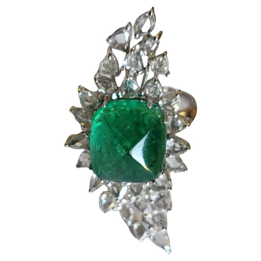 Emerald Diamond Engagement Ring