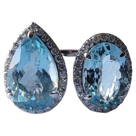 Aquamarine & Diamonds Rings