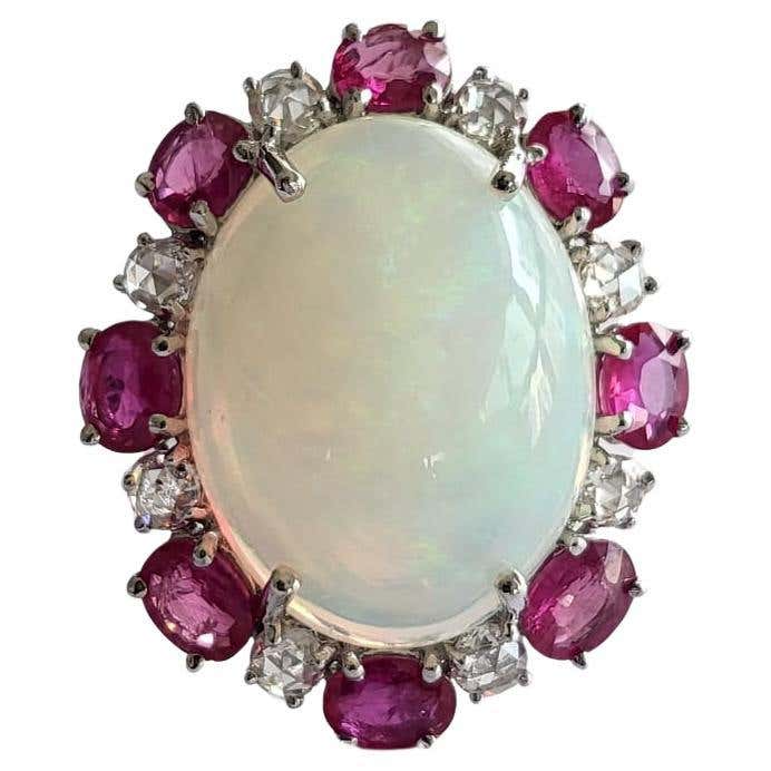 opal ruby Engagement ring