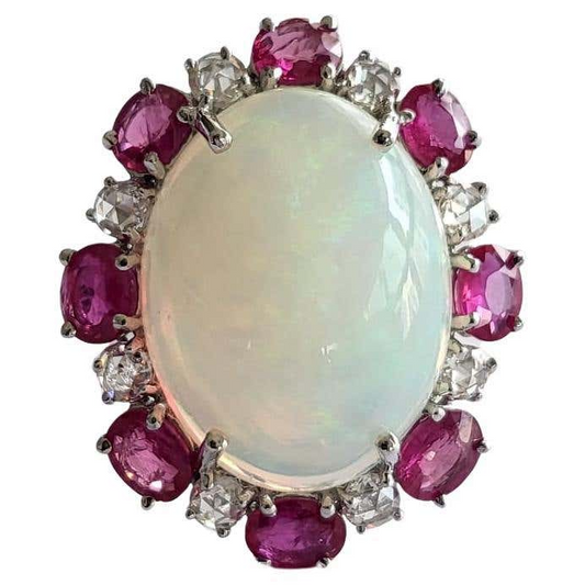 opal ruby Engagement ring