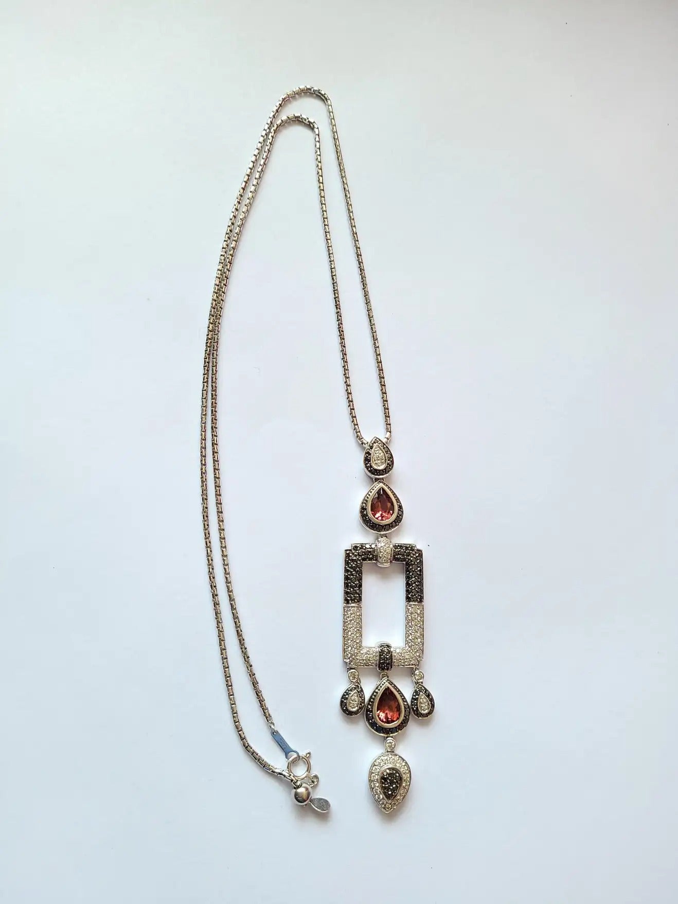 Natural Rubellite Pendant  in 18 Karat Gold with Diamonds