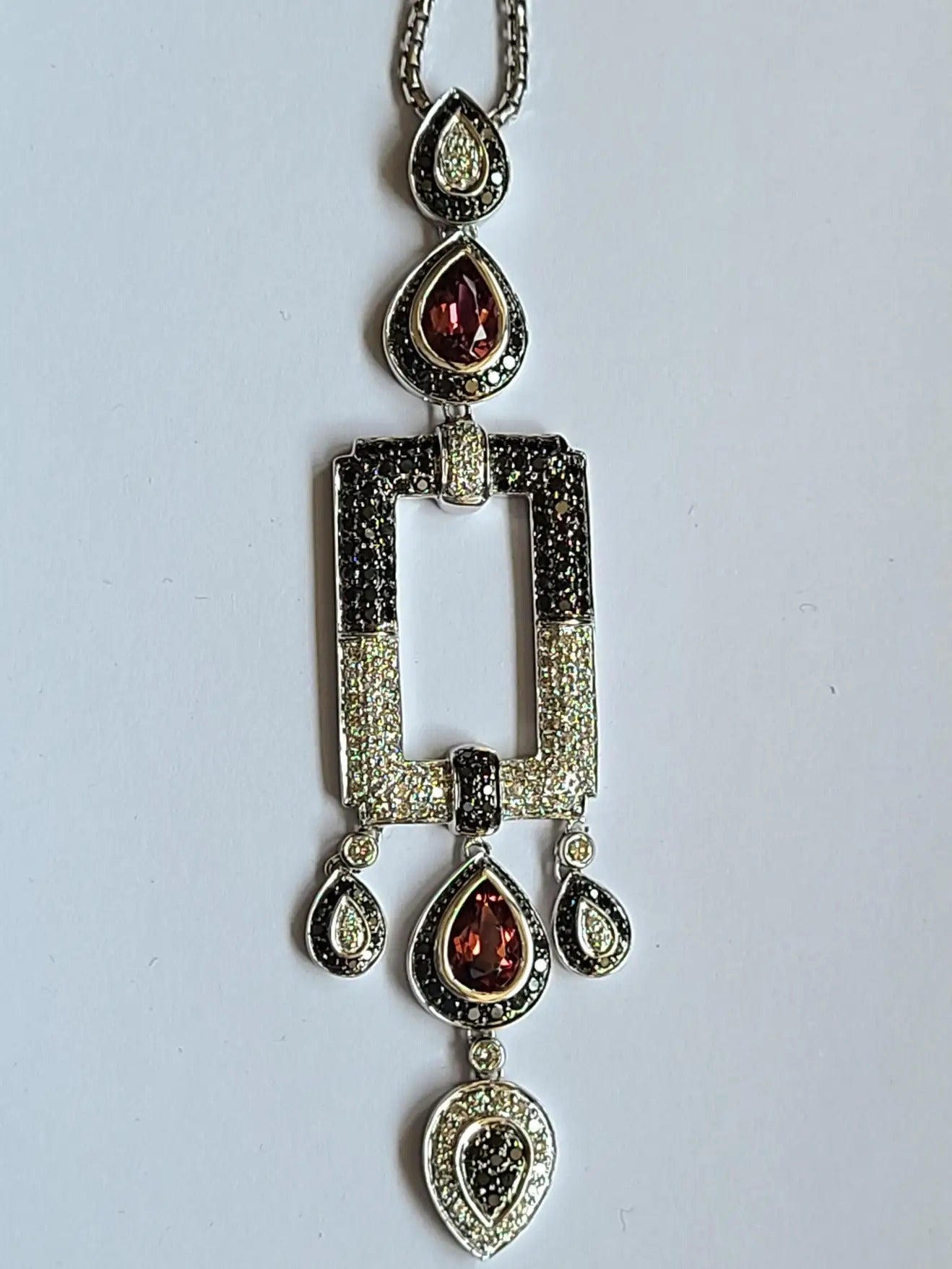 Natural Rubellite Pendant  in 18 Karat Gold with Diamonds