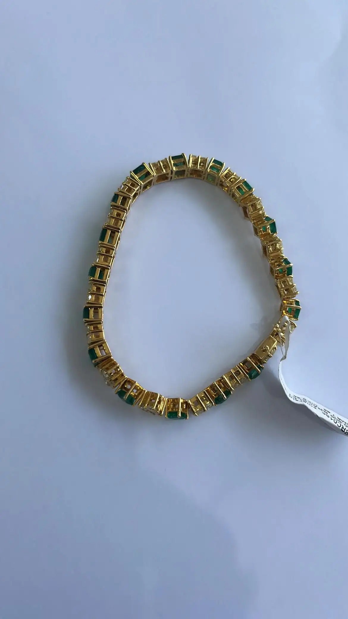 Natural Zambian Emerald in 18K Yellow Gold & Yellow Diamonds Modern Bracelet