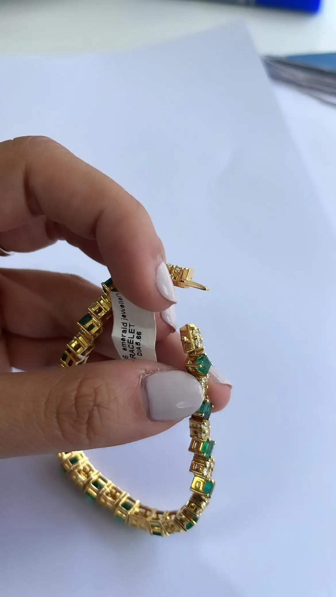 Natural Zambian Emerald in 18K Yellow Gold & Yellow Diamonds Modern Bracelet
