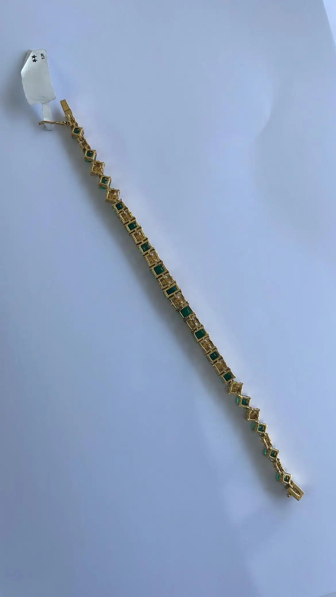 Natural Zambian Emerald in 18K Yellow Gold & Yellow Diamonds Modern Bracelet