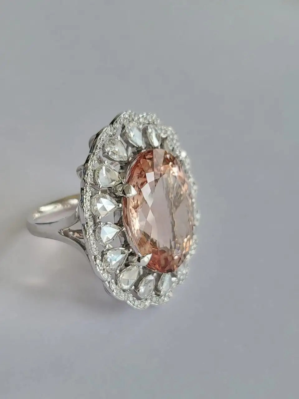 morganite gemstone ring