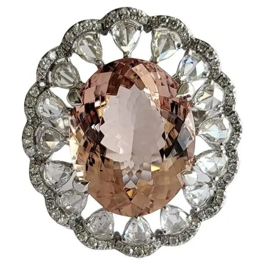 Morganite diamond ring